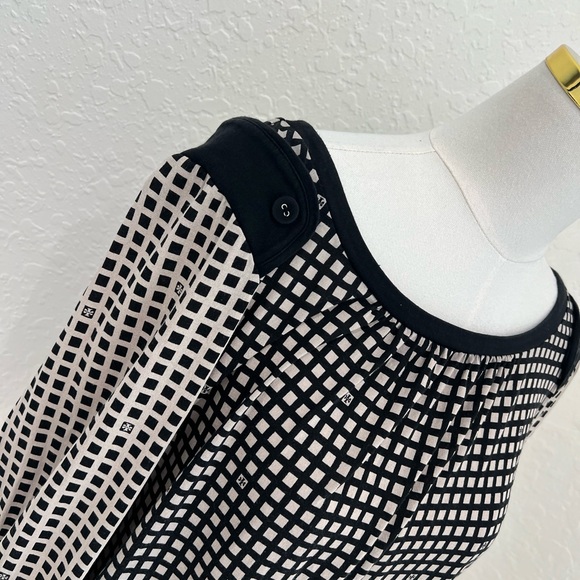 Tory Burch Checkered Black and White Blouse - Picture 3 of 4